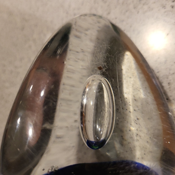 Distressed Vintage Murano Sumerso Glass Paperweight 5.25" - Picture 7 of 8